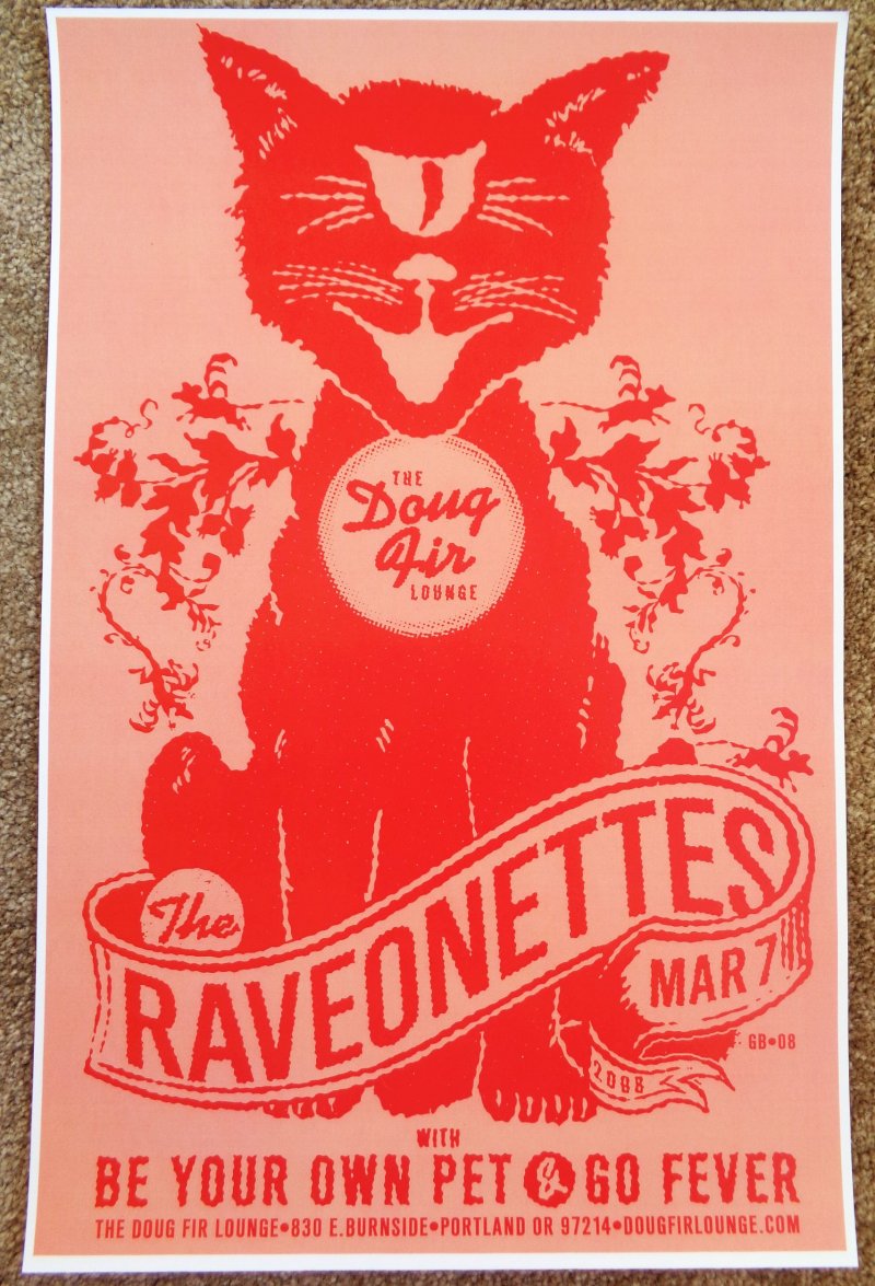 Raveonettes THE RAVEONETTES 2008 Gig POSTER Portland Oregon Concert