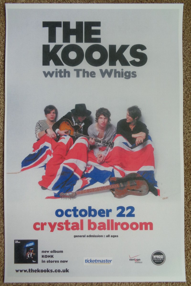 Image 0 of Kooks THE KOOKS 2008 Gig POSTER Portland Oregon Concert (Version 1)