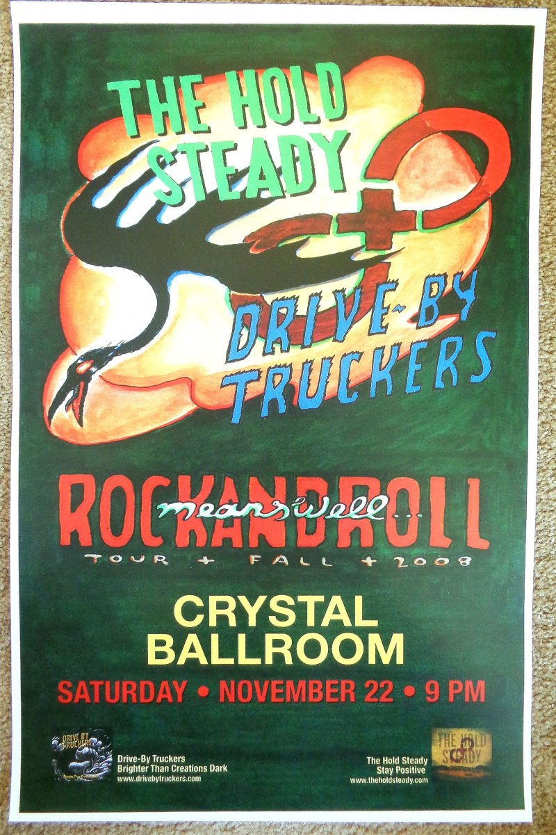 Image 0 of HOLD STEADY and DRIVE-BY TRUCKERS 2008 Gig POSTER Portland Oregon Concert 