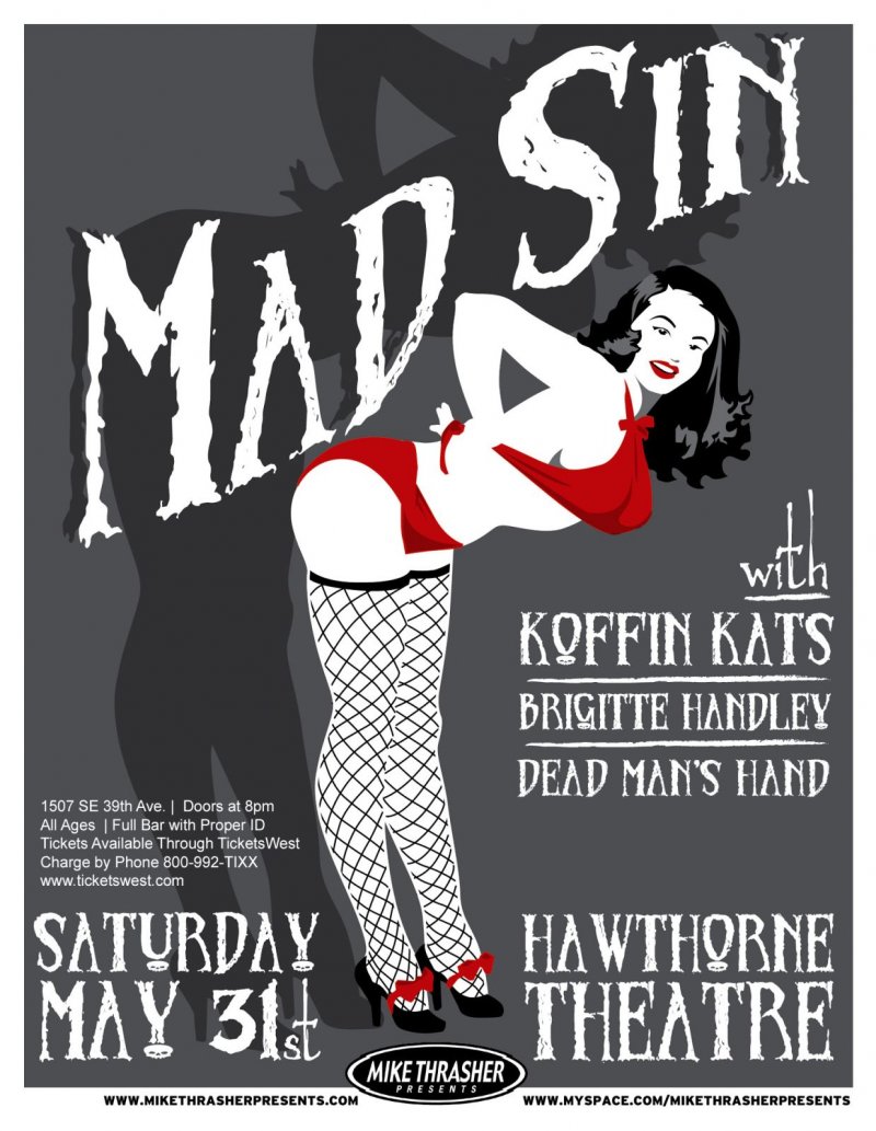 Image 0 of MAD SIN 2008 Gig POSTER Portland Oregon Concert 