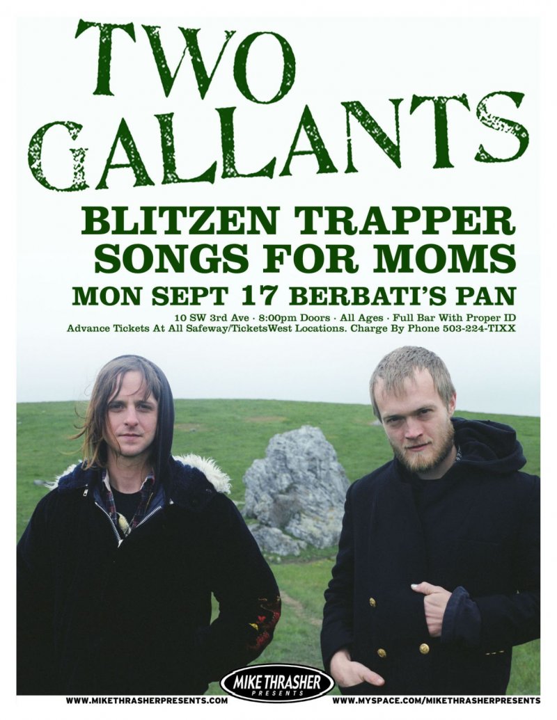 Image 0 of TWO GALLANTS 2007 Gig POSTER Portland Oregon Concert 