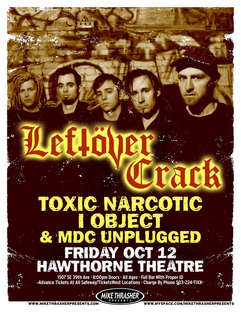 Image 0 of LEFTOVER CRACK 2006 Gig POSTER Portland Oregon Concert 