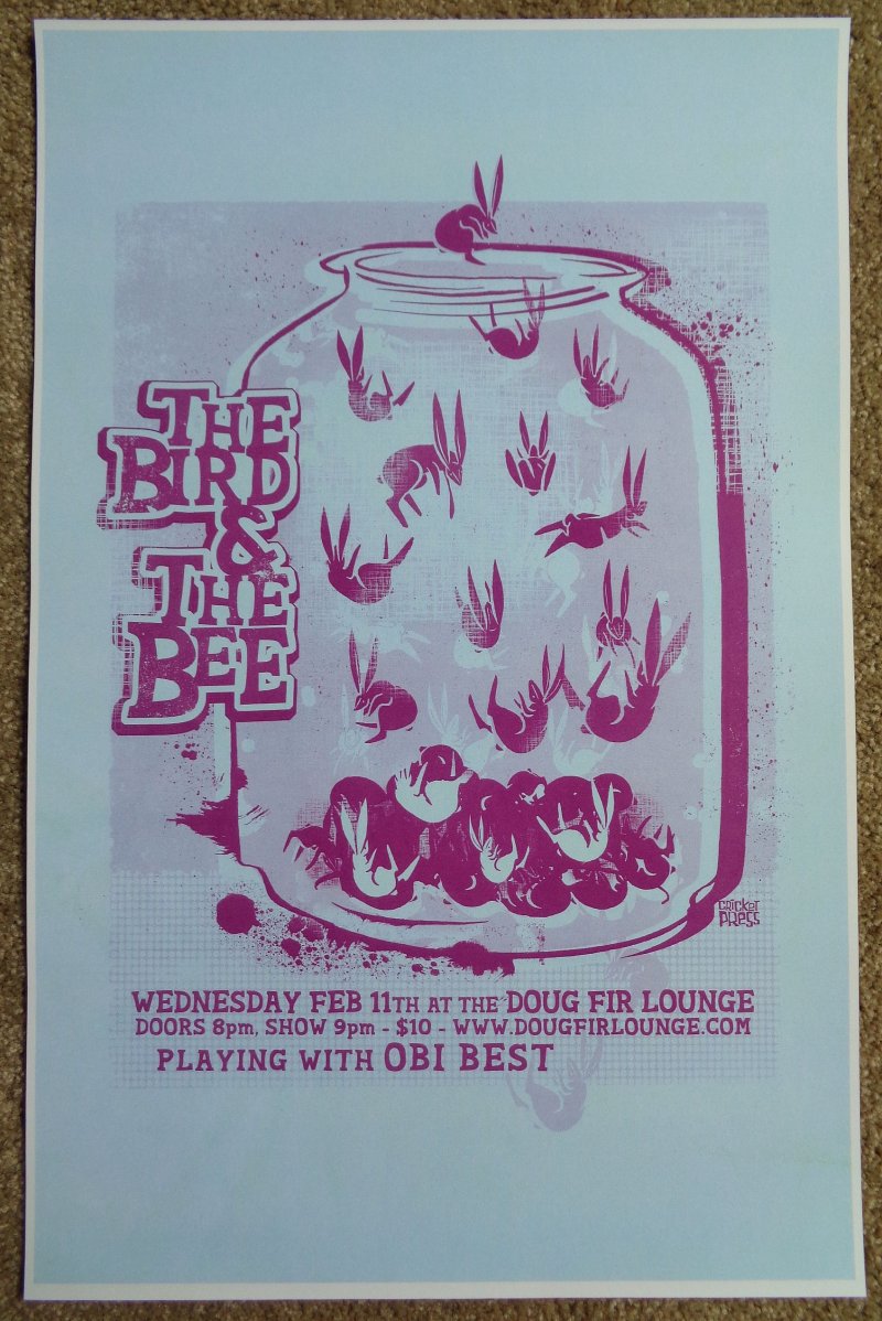 Image 0 of BIRD AND THE BEE 2009 Gig POSTER Portland Oregon Concert