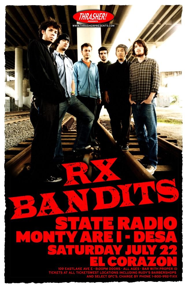 Image 0 of RX BANDITS 2006 Gig POSTER Seattle Washington Concert 