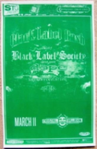 Image 0 of BLACK LABEL SOCIETY 2009 Gig POSTER Zakk Wylde Portland Oregon Concert 