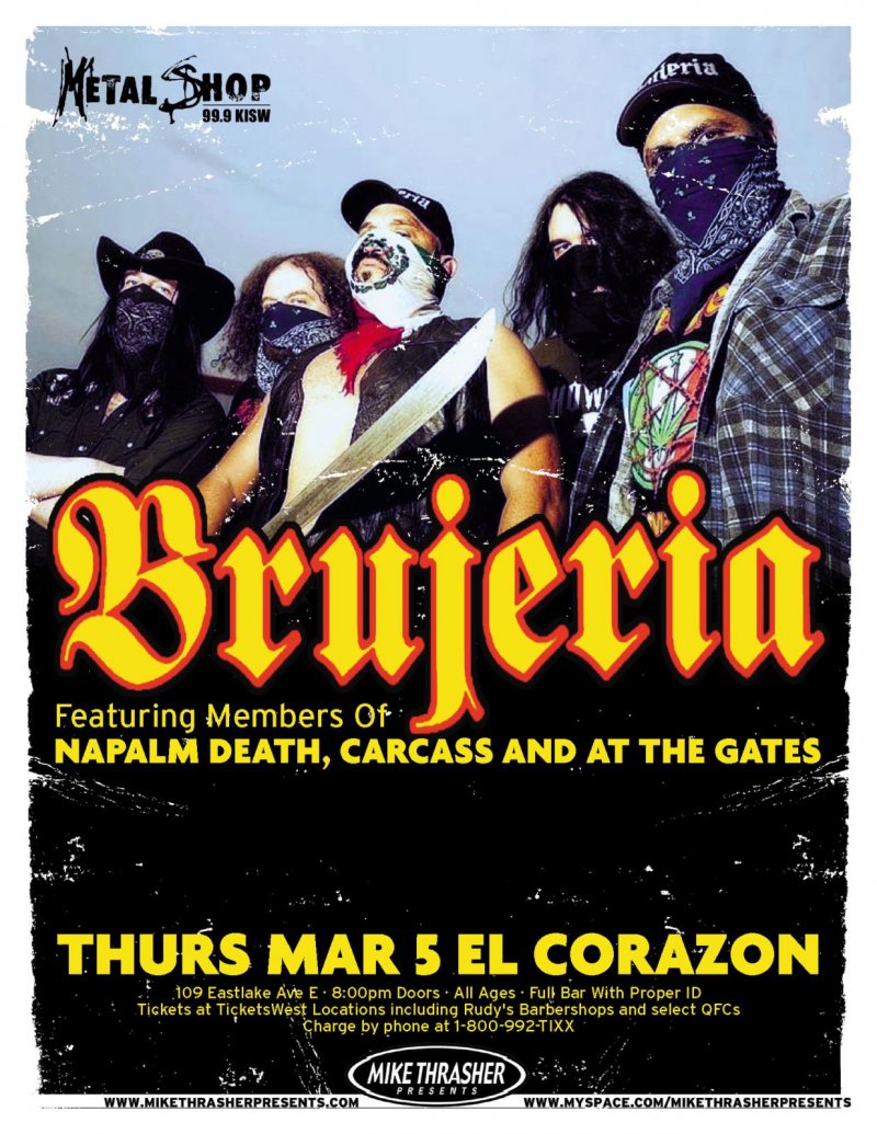 Image 0 of BRUJERIA Seattle Washington 2009 Gig Concert POSTER