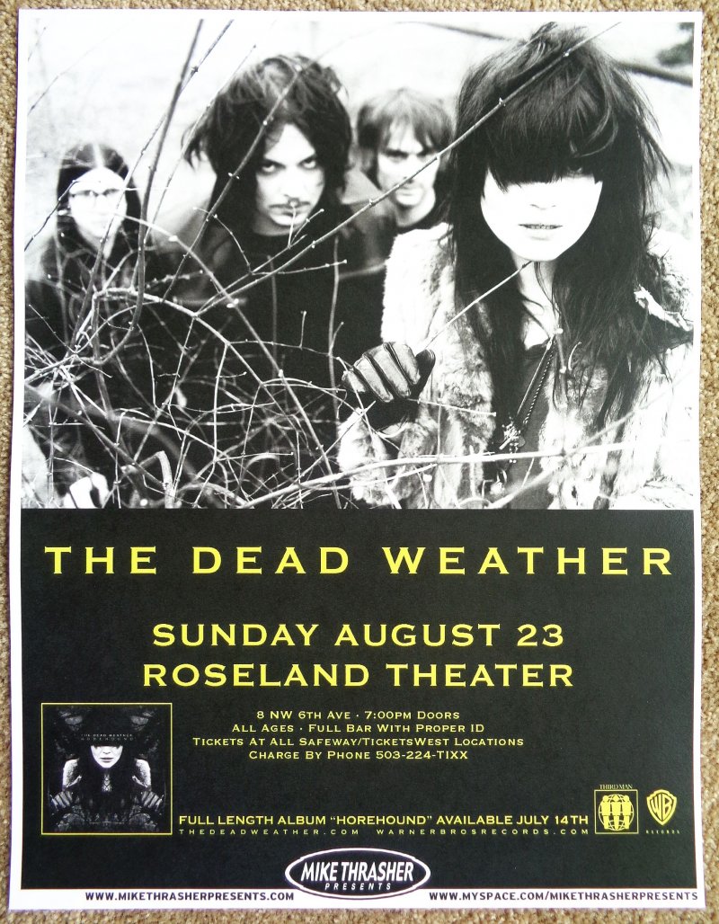 Image 0 of DEAD WEATHER 2009 Gig POSTER Jack White / The Kills / Portland Oregon Concert