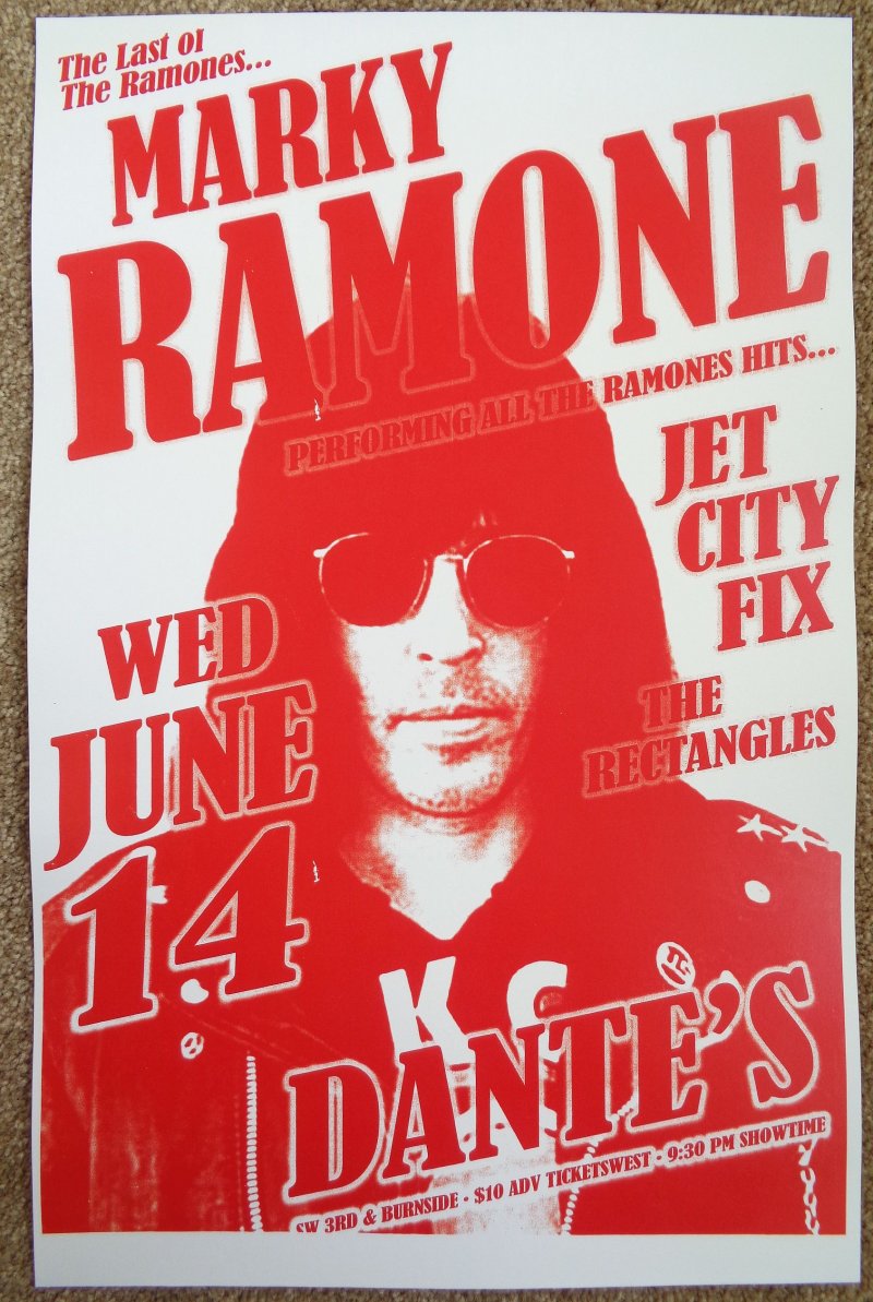 Ramone MARKY RAMONE 2006 Gig POSTER of THE RAMONES Portland Oregon Concert 