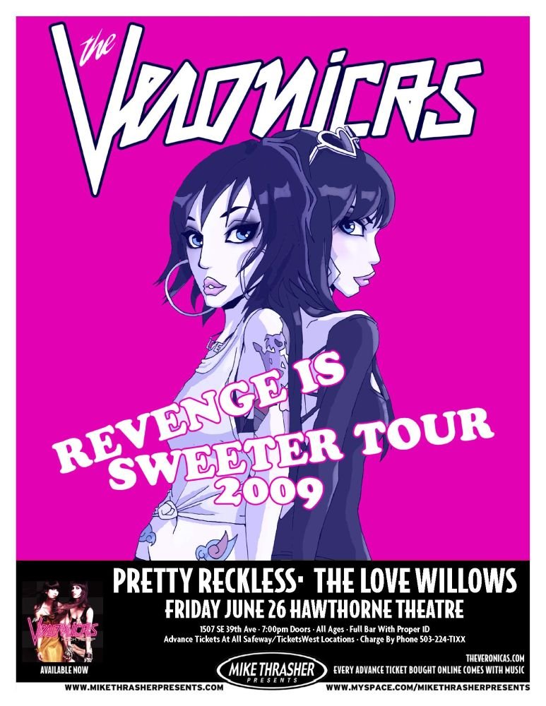 Image 0 of Veronicas THE VERONICAS 2009 Gig POSTER Portland Oregon Concert 