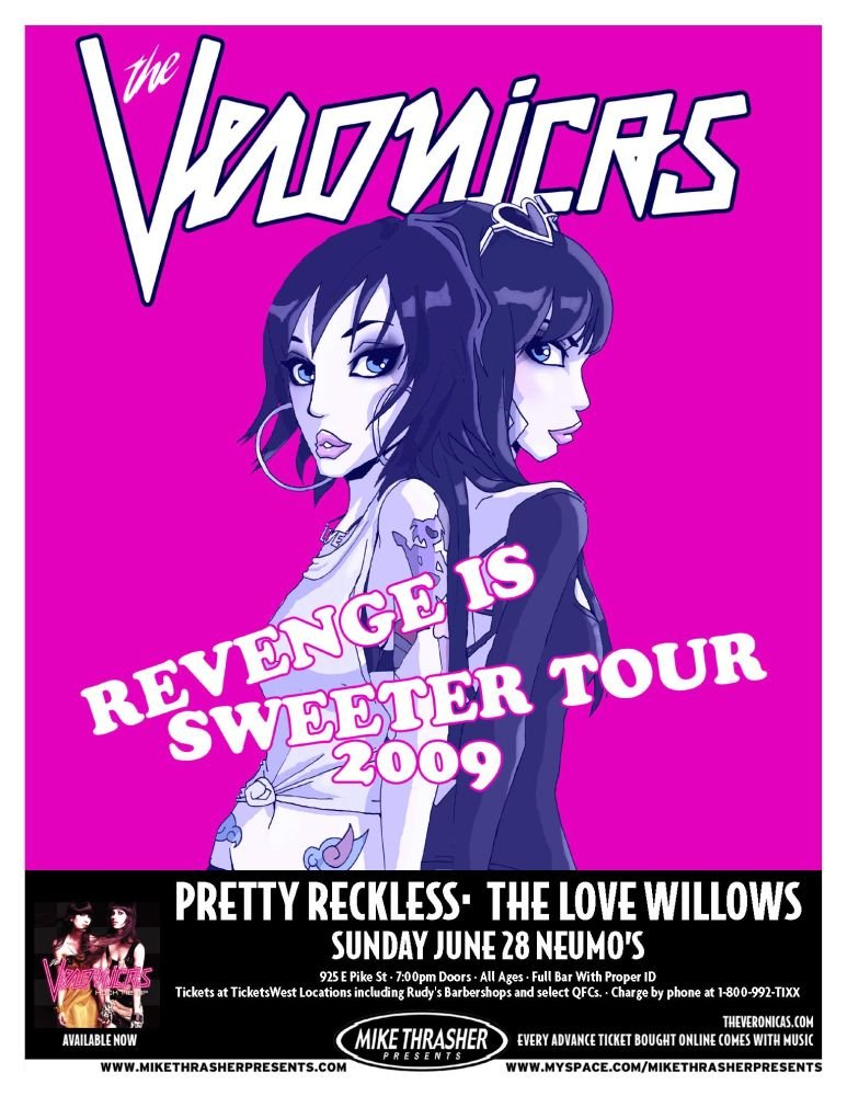Image 0 of Veronicas THE VERONICAS 2009 Gig POSTER Seattle Washington Concert  