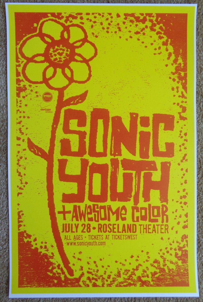 Image 0 of SONIC YOUTH 2009 Gig POSTER Portland Oregon Concert 