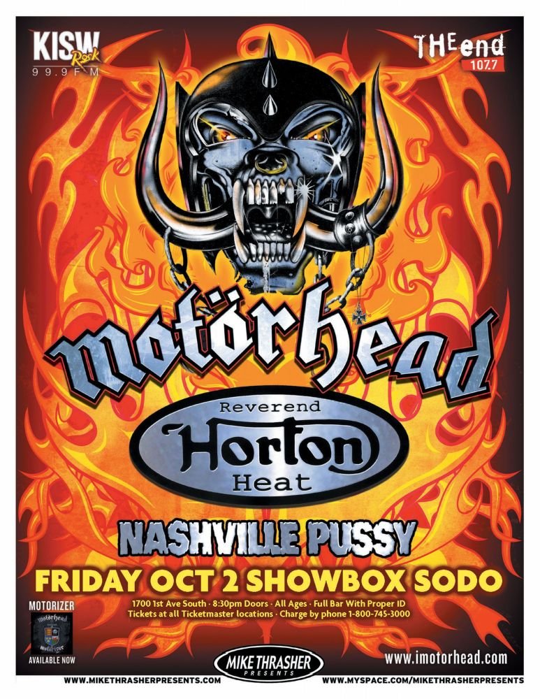 Image 0 of MOTORHEAD 2009 Gig POSTER Seattle Washington Concert LEMMY