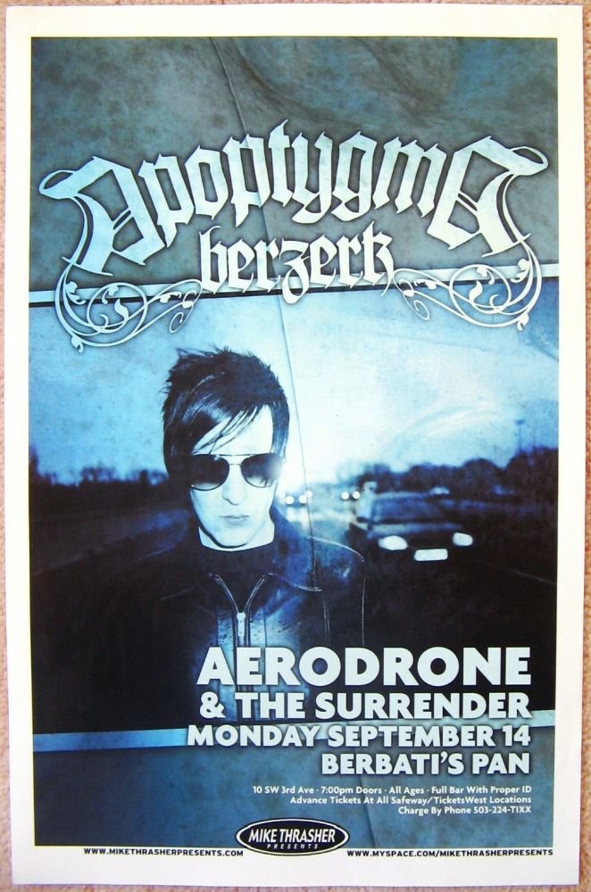 Image 0 of APOPTYGMA BERSERK (from Norway ) Portland Oregon 2009 Gig Concert POSTER