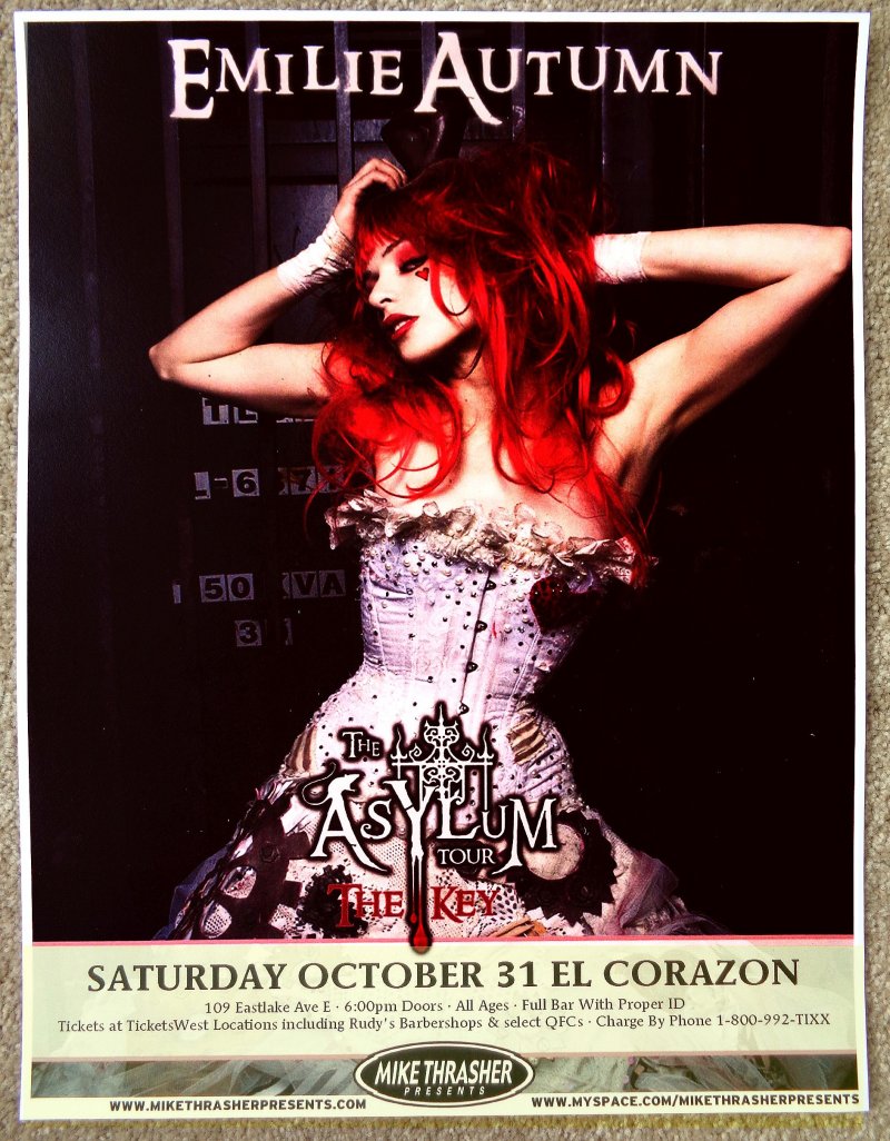 Image 0 of Autumn EMILIE AUTUMN 2009 Gig POSTER Seattle Washington Concert