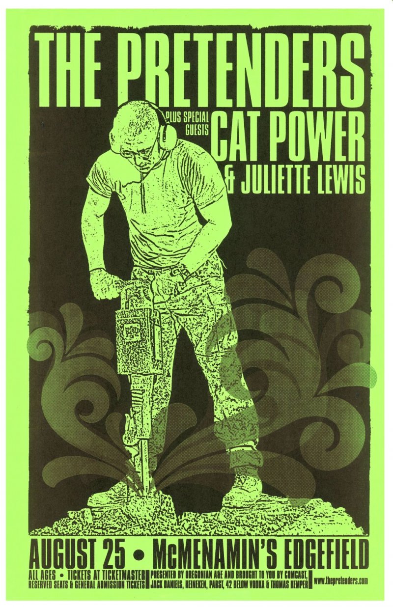 Image 0 of PRETENDERS / CAT POWER / JULIETTE LEWIS 2009 Gig POSTER Portland Oregon Concert 