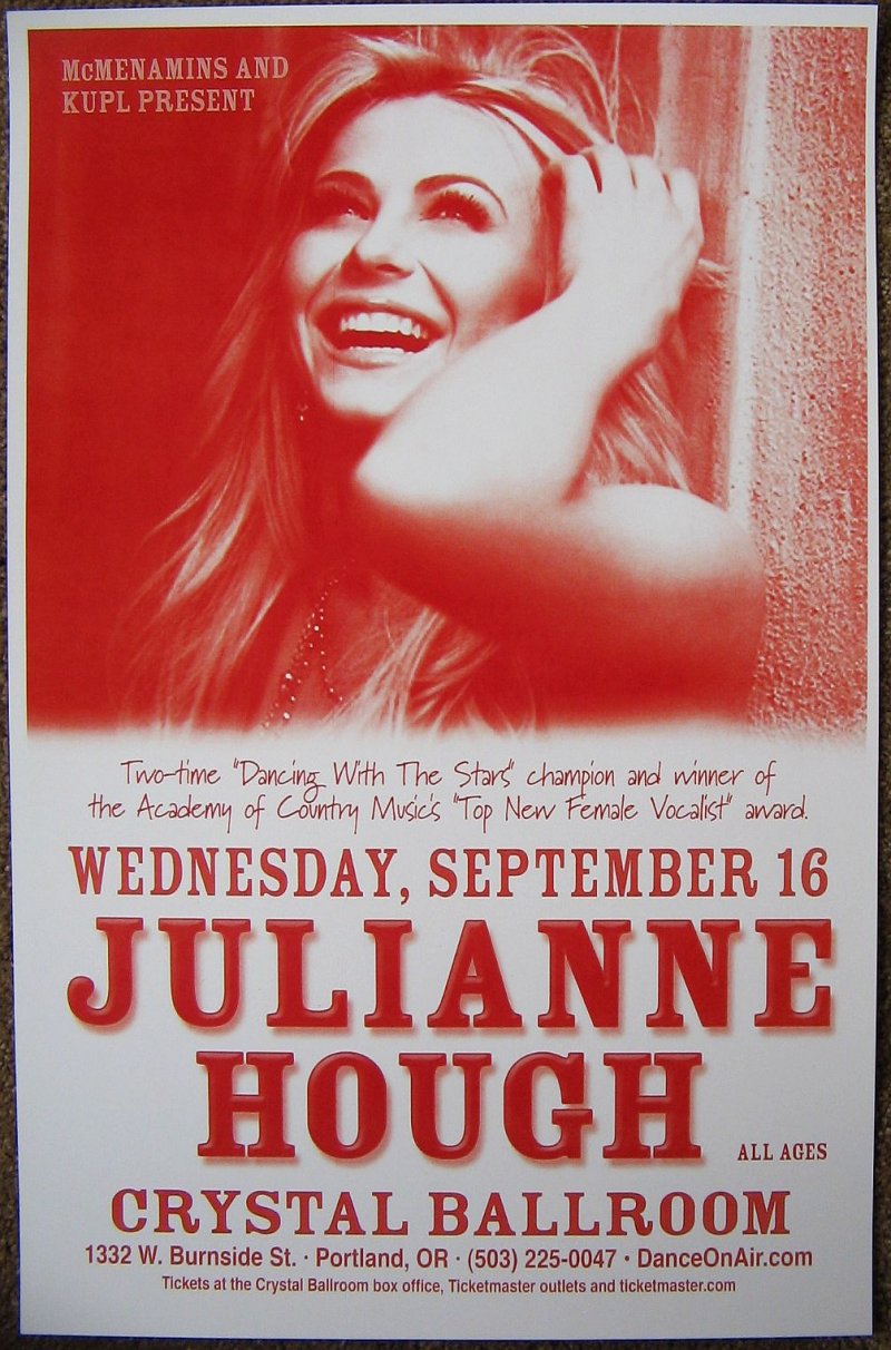 Image 0 of Hough JULIANNE HOUGH 2009 Gig POSTER Portland Oregon Concert Dancing With Stars 