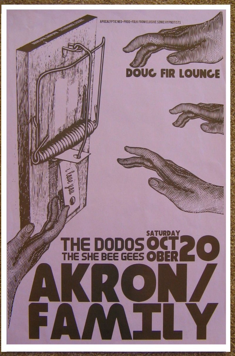 AKRON/FAMILY 2007 Gig POSTER Portland Oregon Concert 