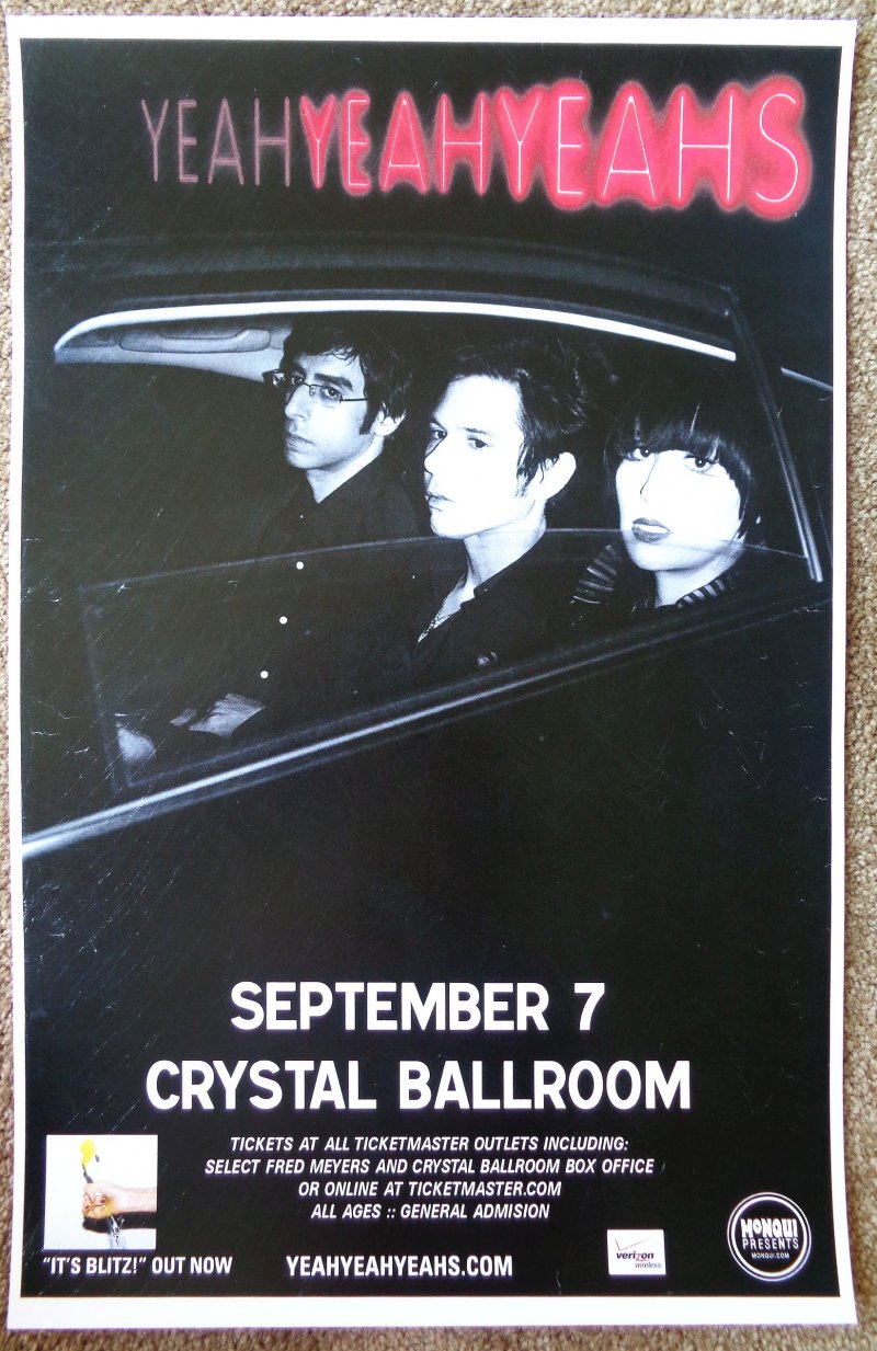 YEAH YEAH YEAHS 2009 Gig POSTER Portland Oregon Concert 