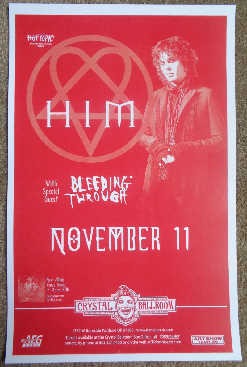 Image 0 of HIM Ville Valo POSTER 2007 Gig Portland Oregon Concert