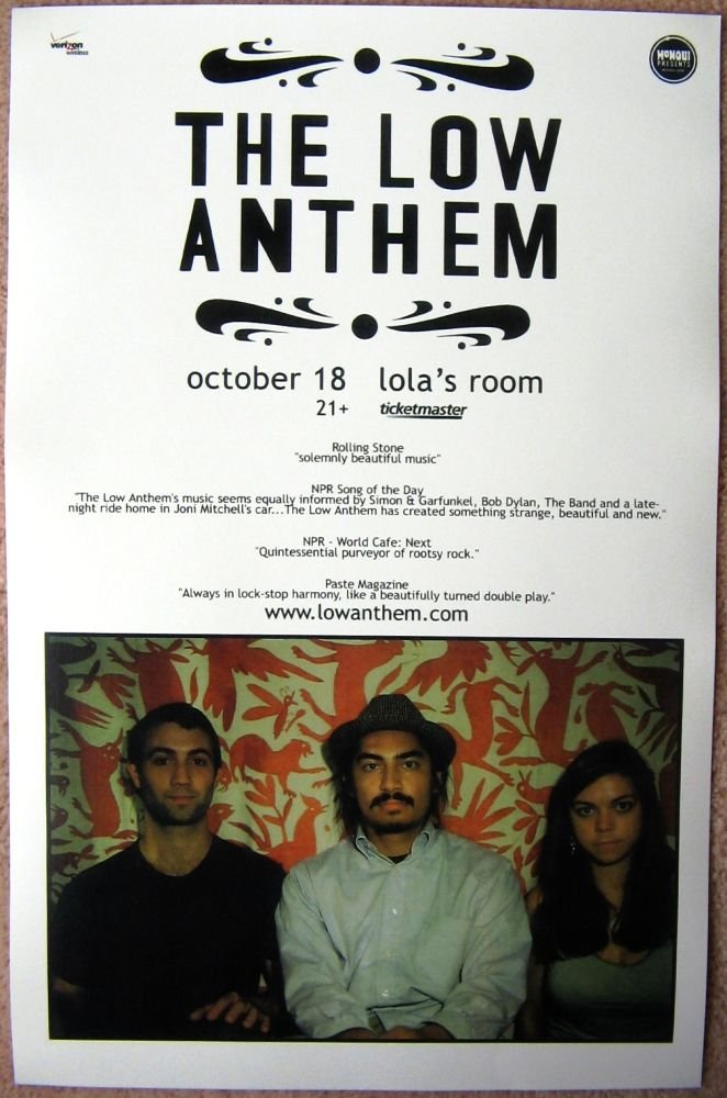 Image 0 of Low Anthem THE LOW ANTHEM 2009 Gig POSTER Portland Oregon Concert