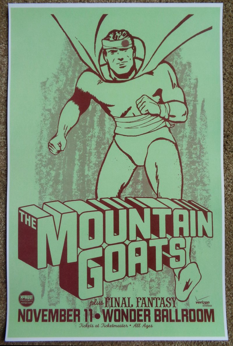 Image 0 of MOUNTAIN GOATS 2009 Gig POSTER Portland Oregon Concert 