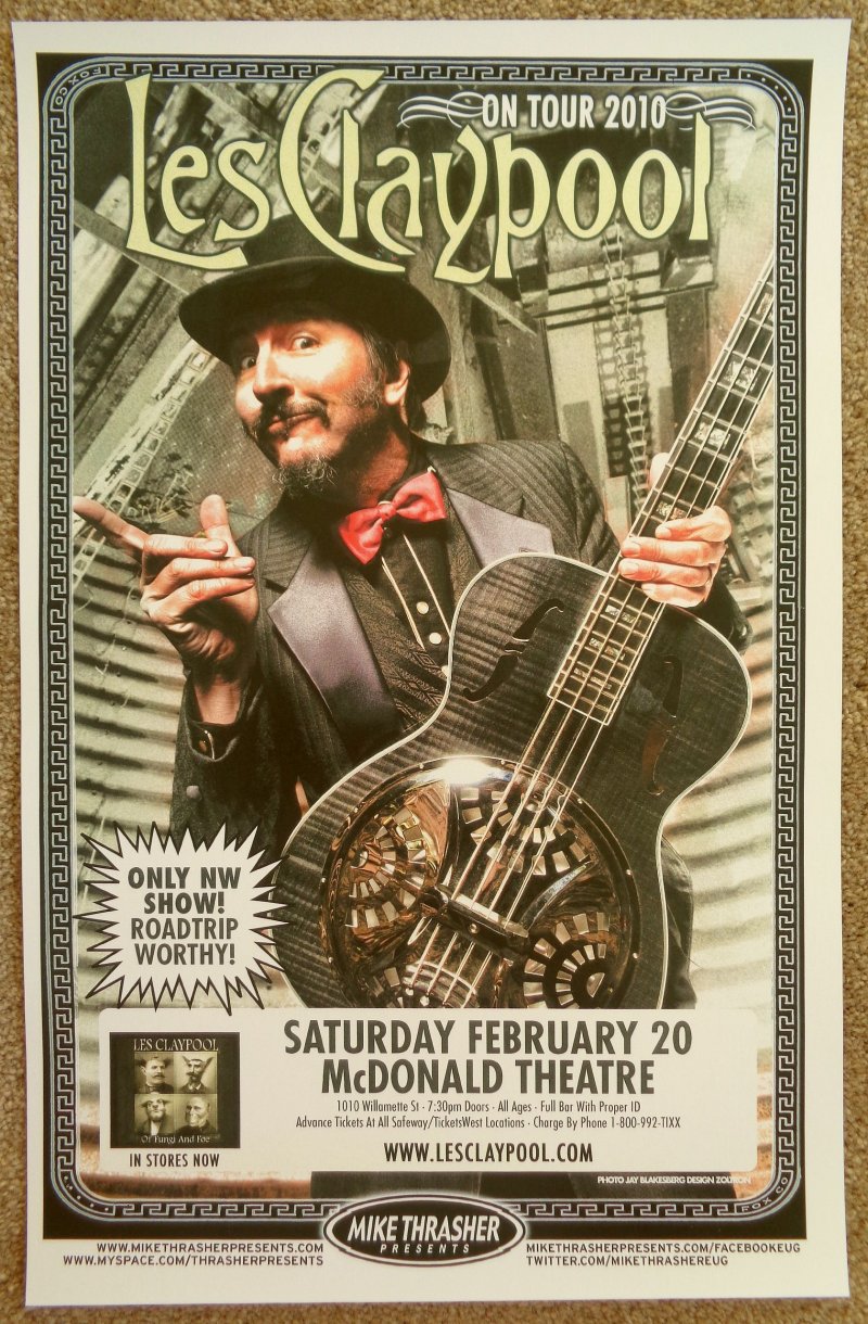 Image 0 of Claypool LES CLAYPOOL Eugene Oregon 2010 Gig Concert POSTER