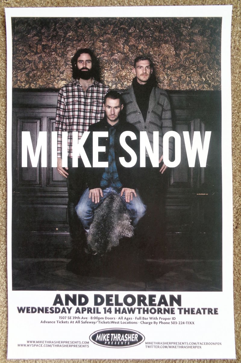 Image 0 of MIIKE SNOW Gig POSTER Portland Oregon April 2010 Concert 