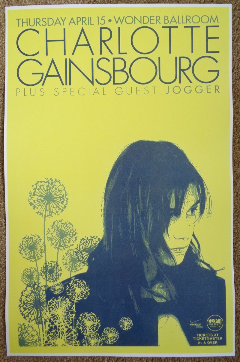 Gainsbourg CHARLOTTE GAINSBOURG 2010 Gig POSTER Portland Oregon Concert (Vers 1)