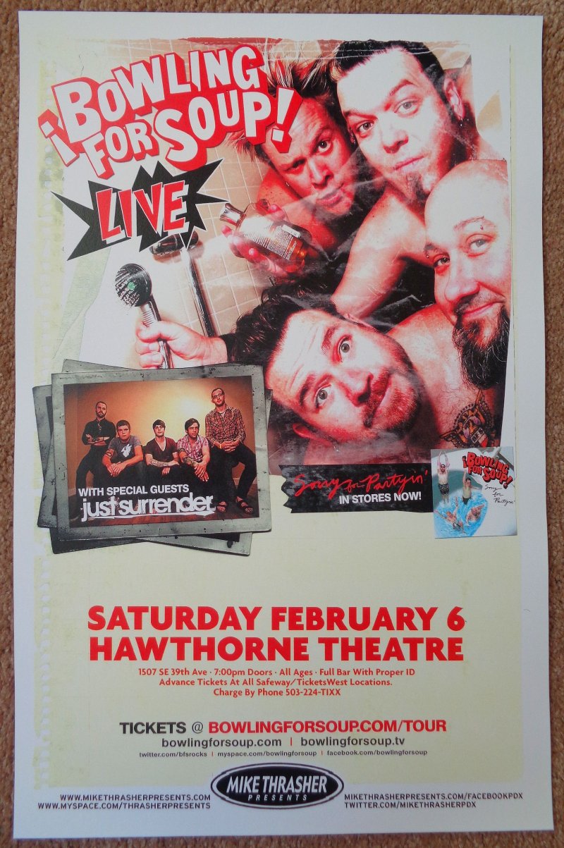 Image 0 of BOWLING FOR SOUP Portland Oregon 2010 Gig Concert POSTER