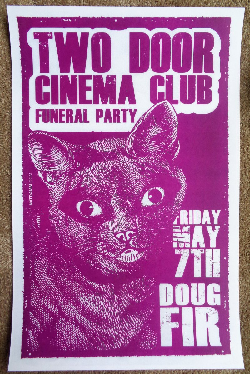 Image 0 of TWO DOOR CINEMA CLUB Gig POSTER May 2010 Portland Oregon Concert