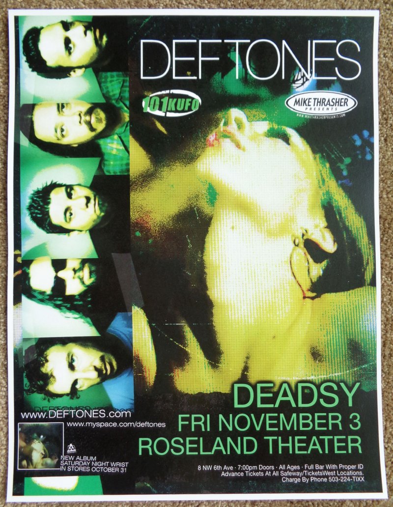 Image 0 of DEFTONES 2006 Gig POSTER Portland Oregon Concert