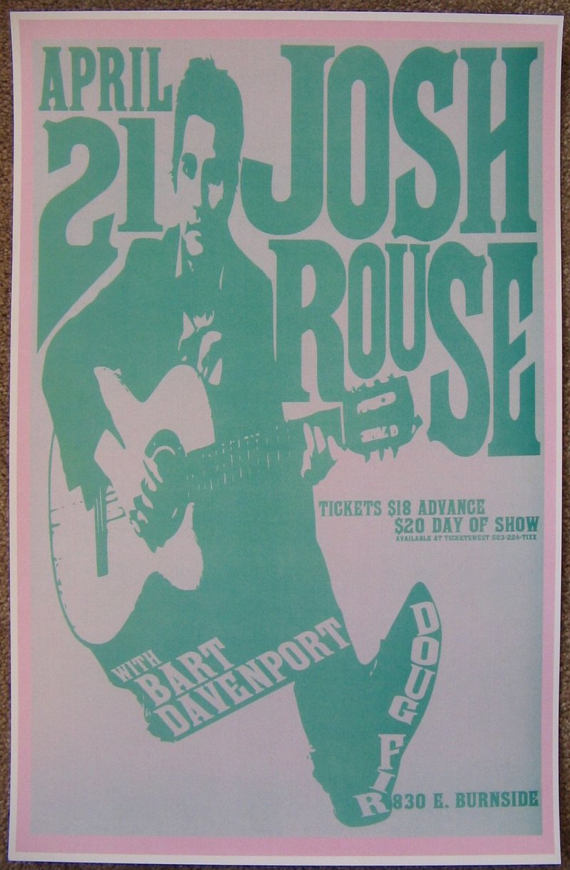 Image 0 of Rouse JOSH ROUSE 2010 Gig POSTER Portland Oregon Concert 