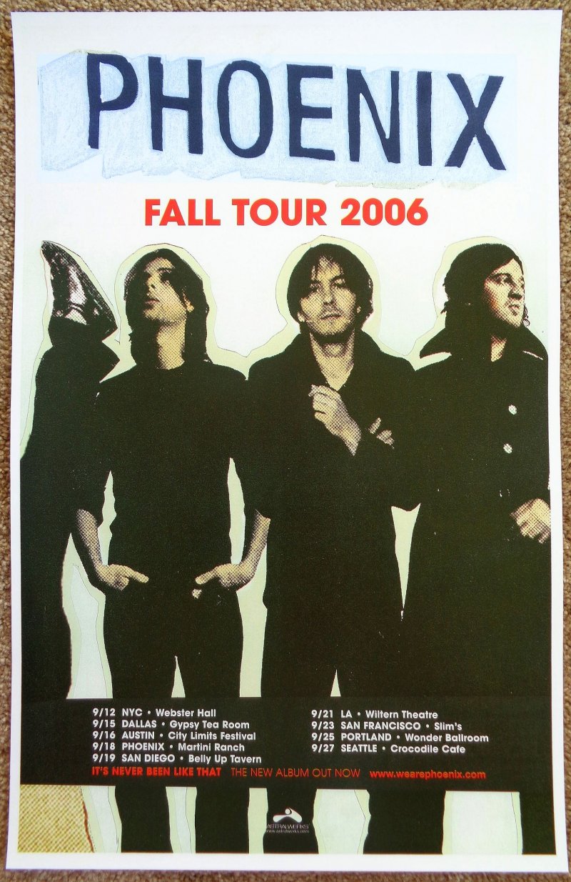 Image 0 of PHOENIX 06 USA Tour POSTER Concert It's Never Been Like That / Wolfgang Amadeus