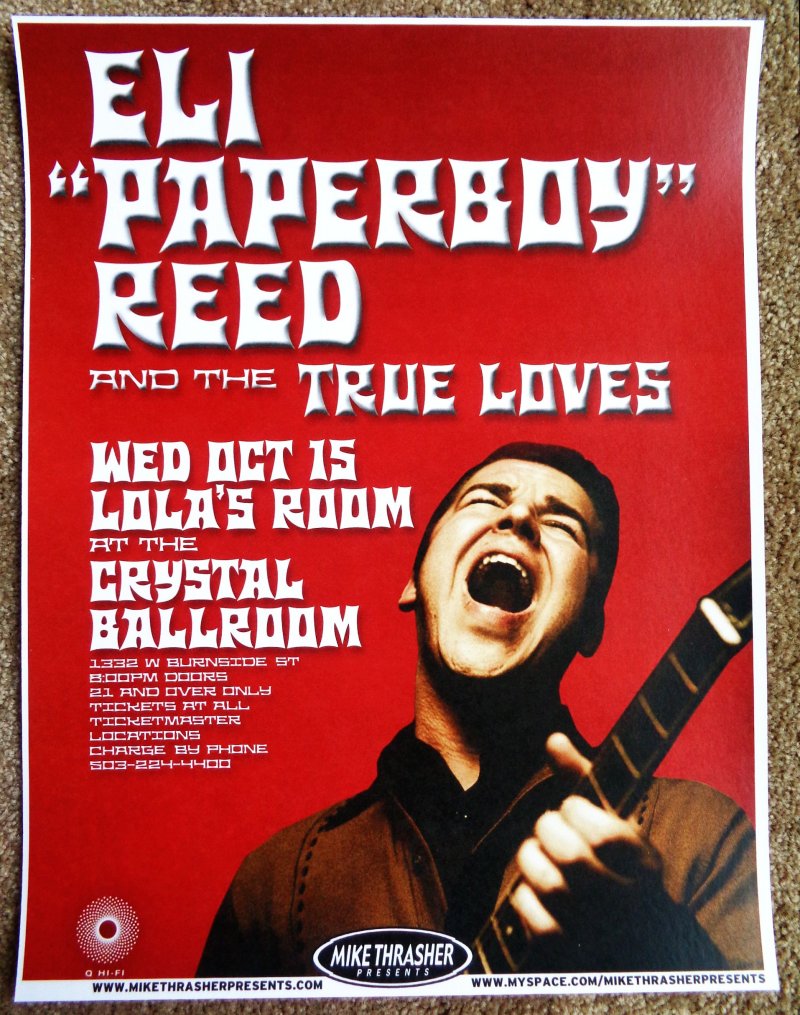 Image 0 of Reed ELI PAPERBOY REED 2008 Gig POSTER Portland Oregon Concert