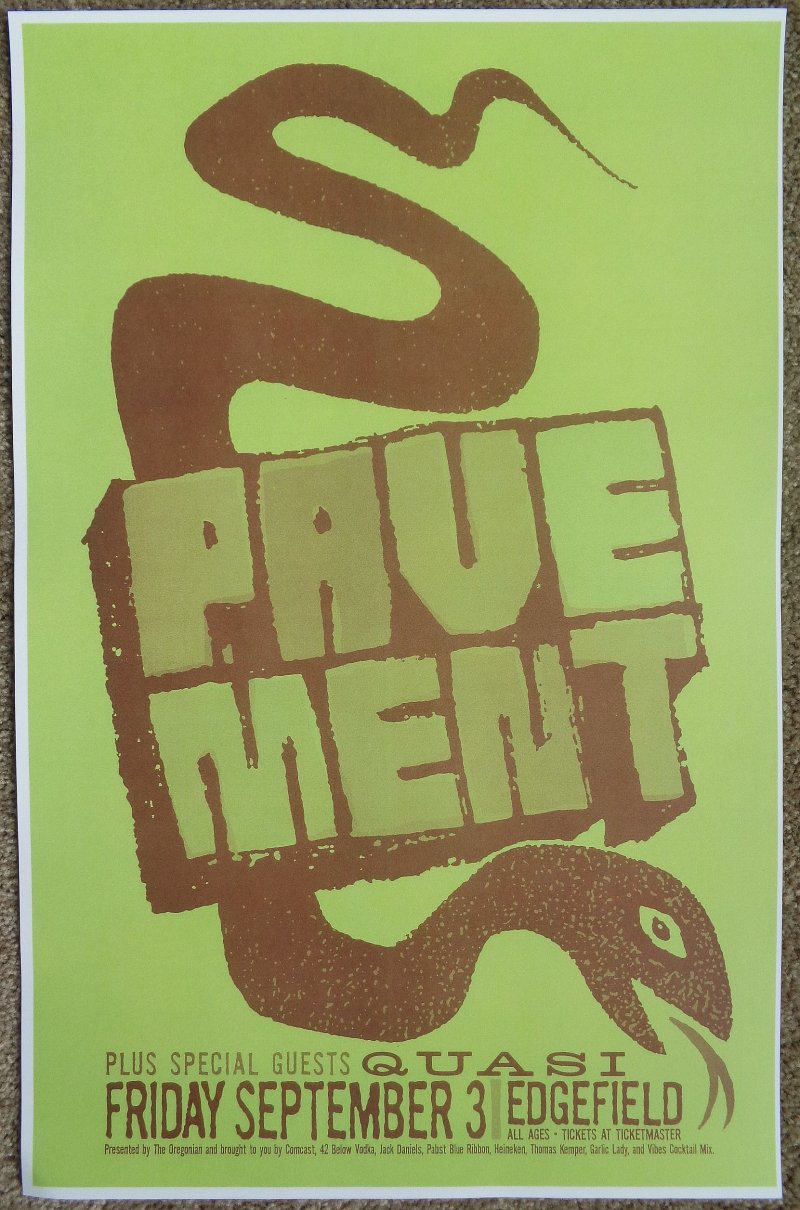 Image 0 of PAVEMENT POSTER Stephen Malkmus Edgefield Portland Oregon 2010 Gig Concert 