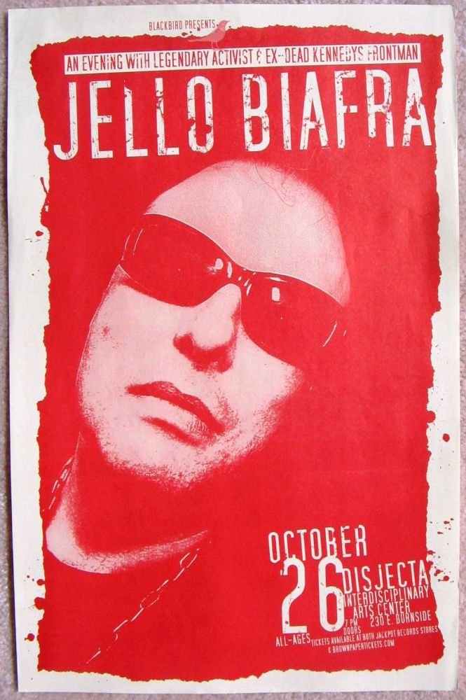 Image 0 of Biafra JELLO BIAFRA 2006 Gig POSTER Dead Kennedys Portland Oregon Concert 