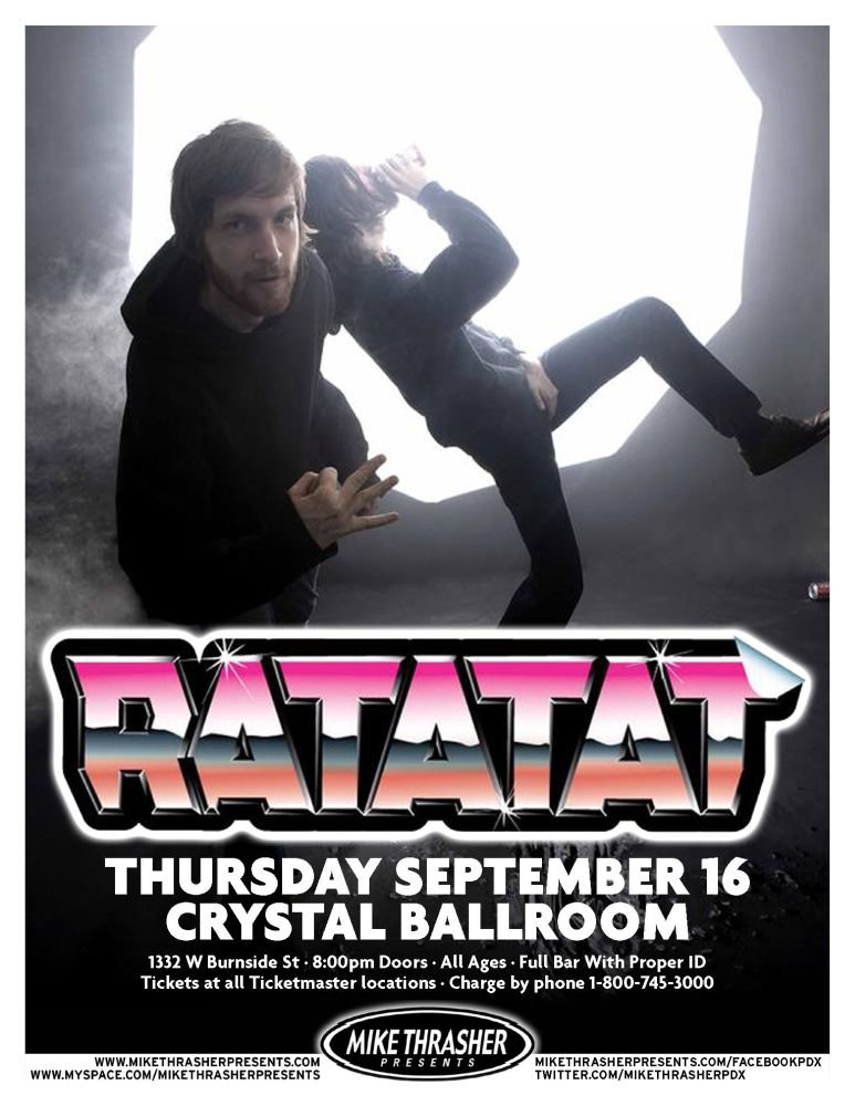 Image 0 of RATATAT 2010 Gig POSTER Portland Oregon Concert 