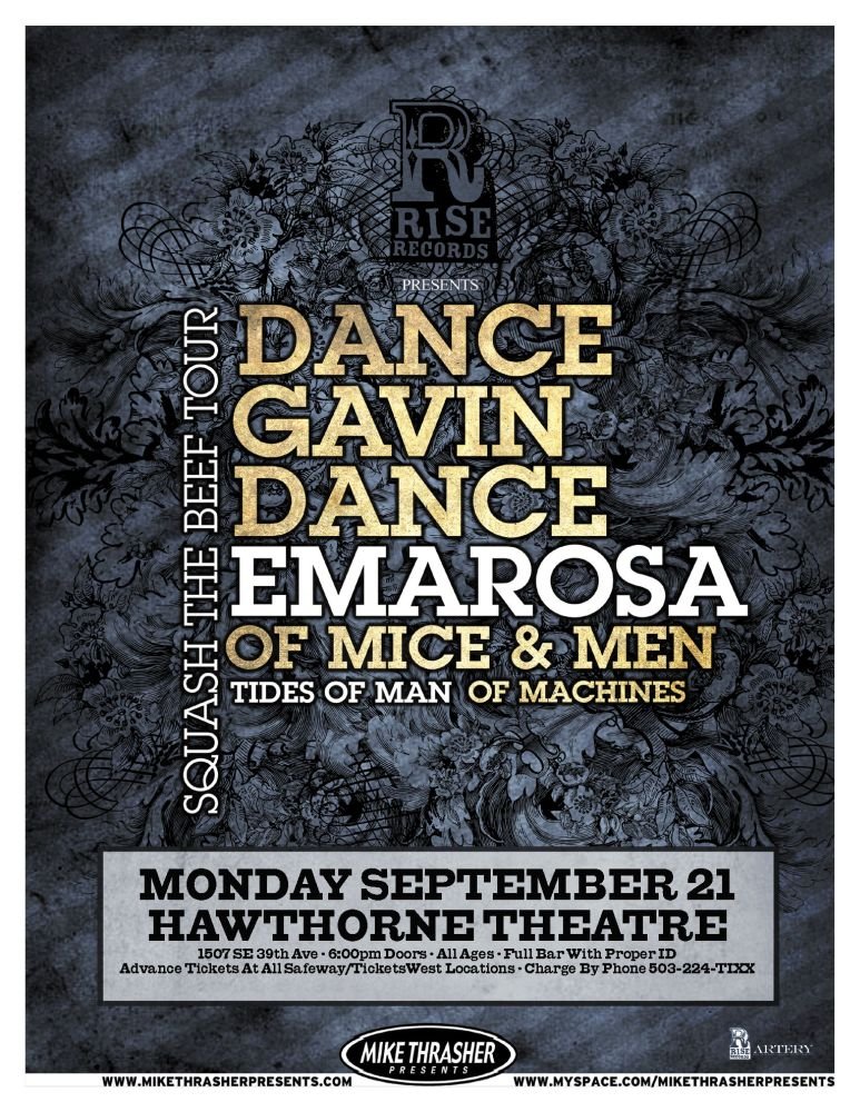 Image 0 of DANCE GAVIN DANCE 2009 Gig POSTER Portland Oregon Concert  