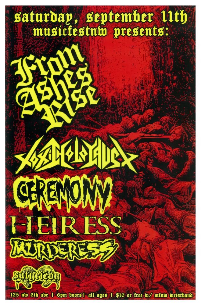 Image 0 of FROM ASHES RISE 2010 Gig POSTER Portland Oregon Concert
