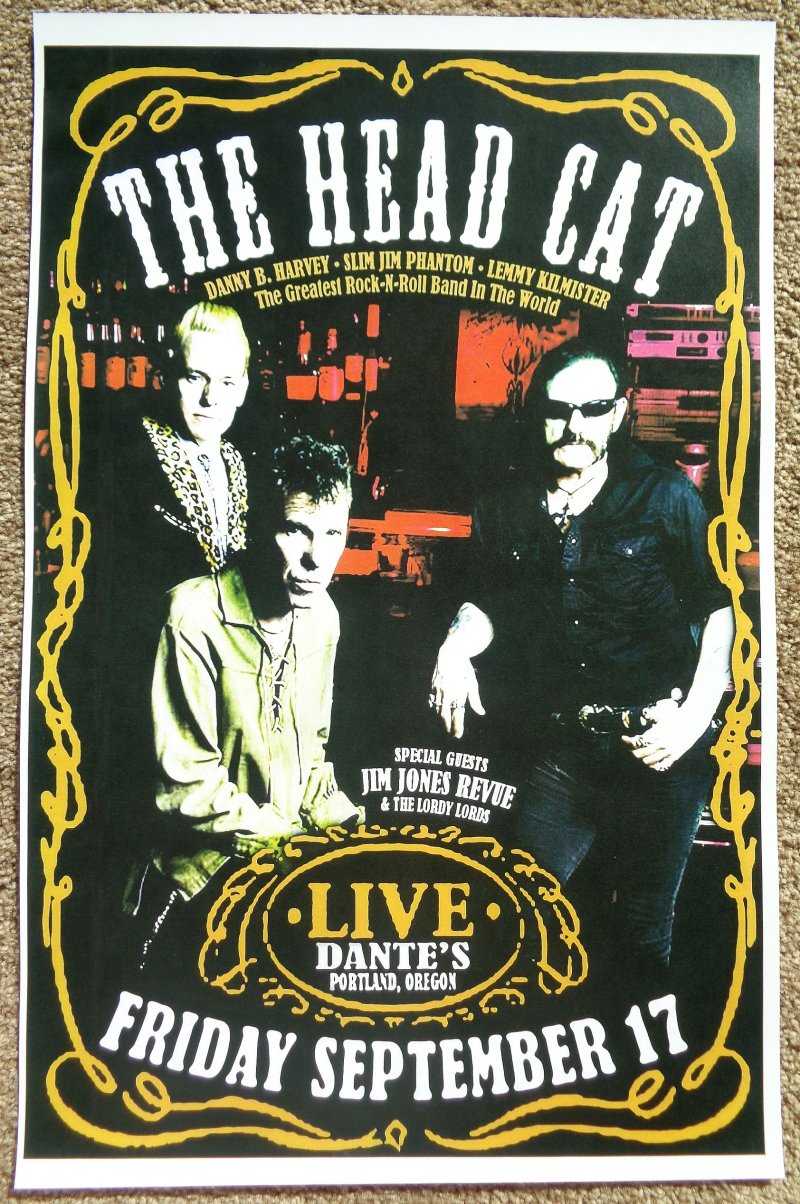 Image 0 of HEAD CAT Lemmy Motorhead 2010 Gig POSTER THE HEAD CAT Portland Oregon Concert