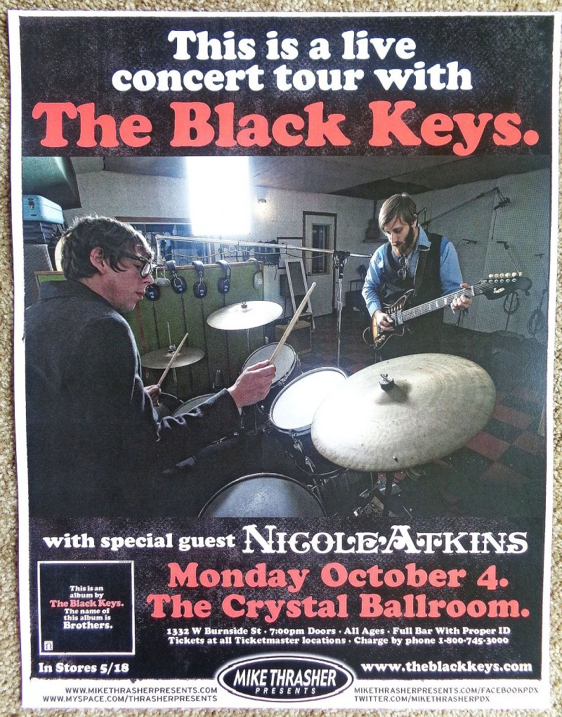 Image 0 of BLACK KEYS 2010 Gig POSTER Portland Oregon Concert