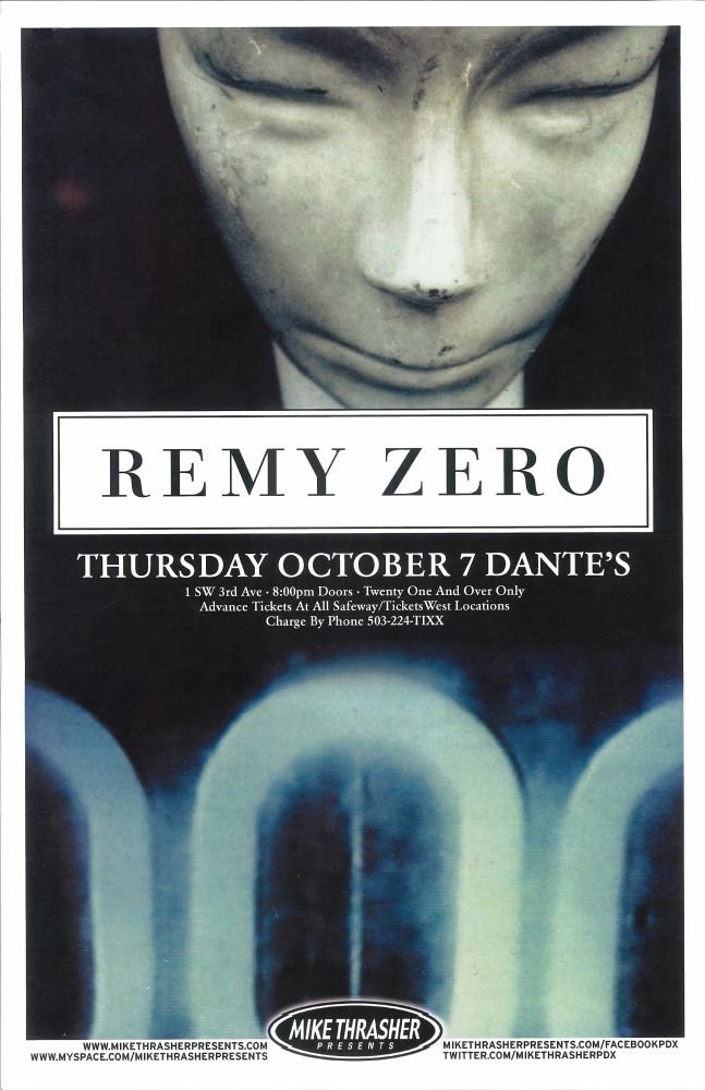 Image 0 of REMY ZERO 2010 Gig POSTER Portland Oregon Concert