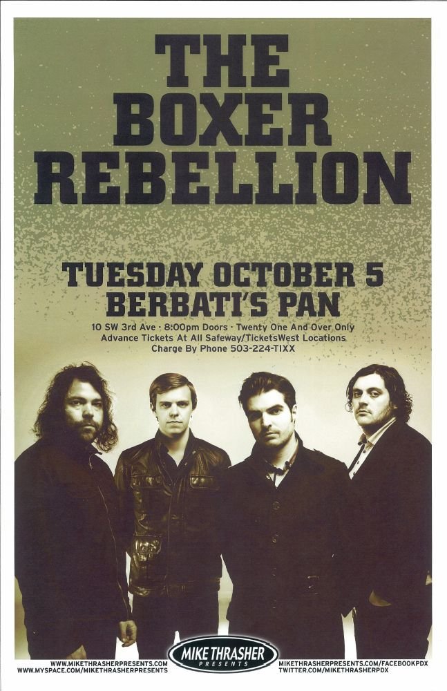 Image 0 of BOXER REBELLION 2010 Gig POSTER Union Album Portland Oregon Tour Concert 