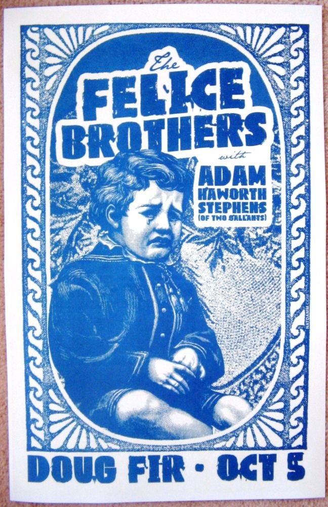 FELICE BROTHERS 2010 Gig POSTER Portland Oregon Concert 