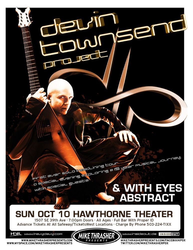 Image 0 of Townsend DEVIN TOWNSEND 2010 Gig POSTER Portland Oregon Concert 