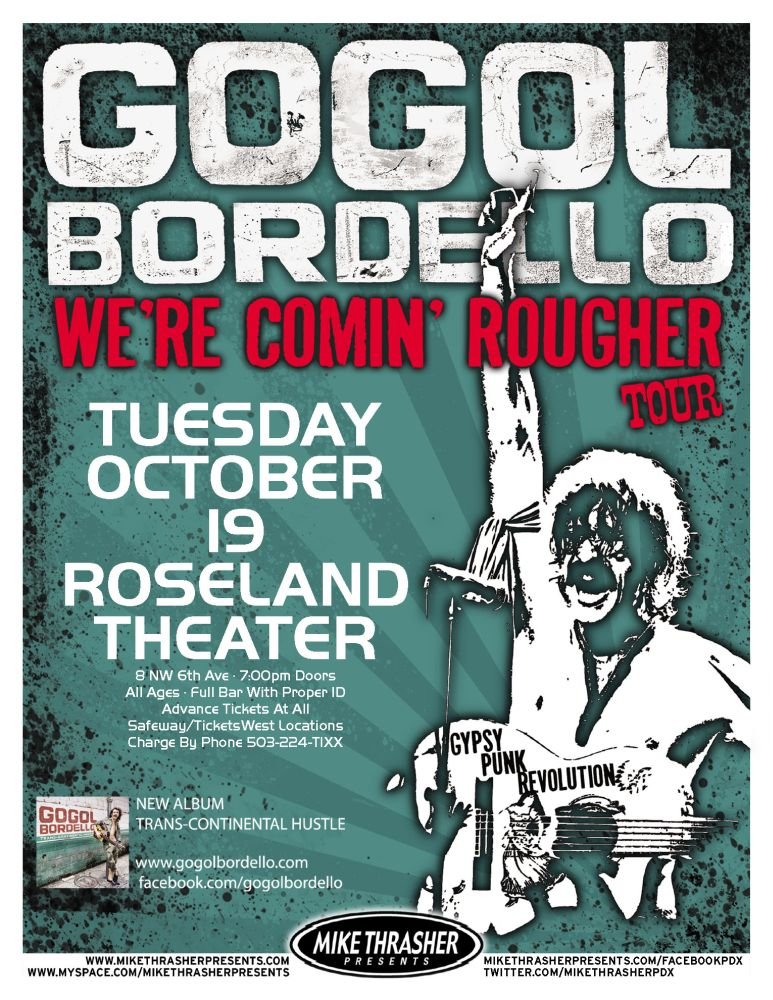 GOGOL BORDELLO 2010 Gig POSTER Portland Oregon Concert