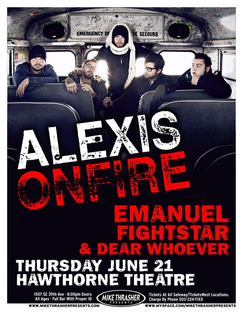 Image 0 of ALEXISONFIRE 2007 Gig POSTER Portland Oregon Concert