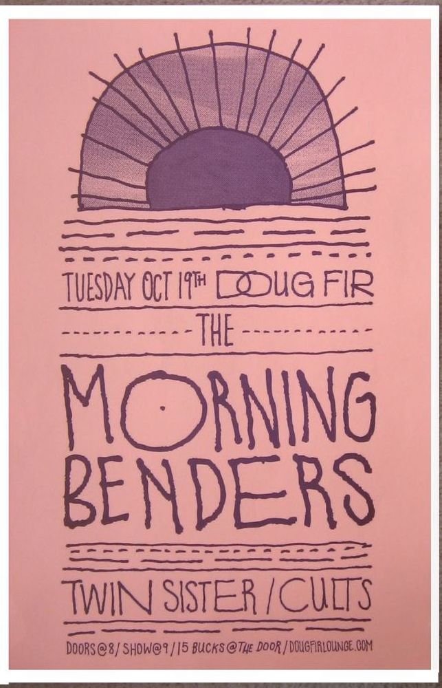 Image 0 of MORNING BENDERS 2010 Gig POSTER Portland Oregon Concert 