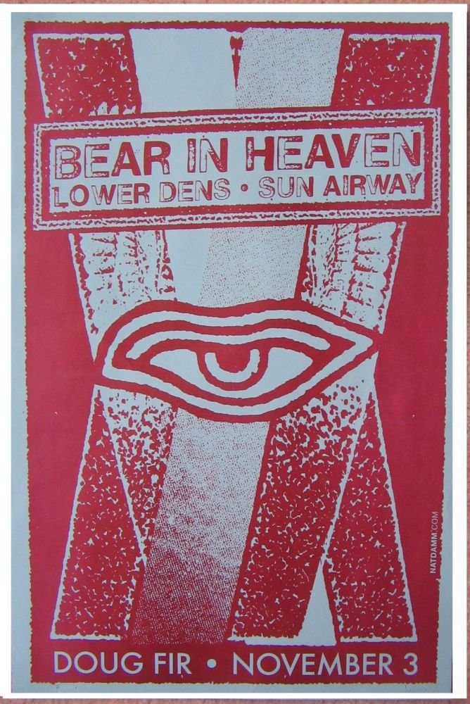 Image 0 of BEAR IN HEAVEN 2010 Gig POSTER Portland Oregon Concert 