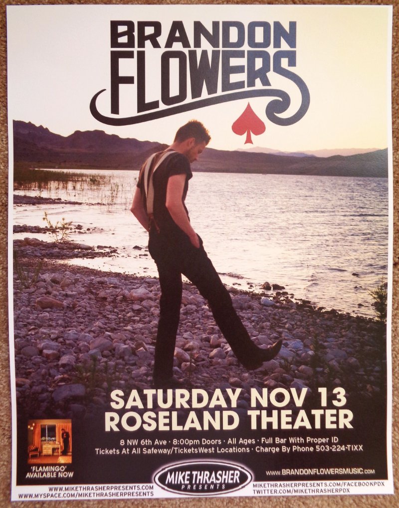 Image 0 of Flowers BRANDON FLOWERS The Killers Portland Oregon 2010 Gig Concert POSTER